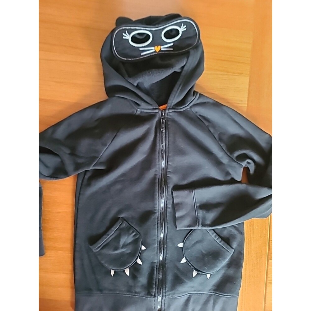 Cat And Jack Size 10/12 Black Jacket With Cat Mask